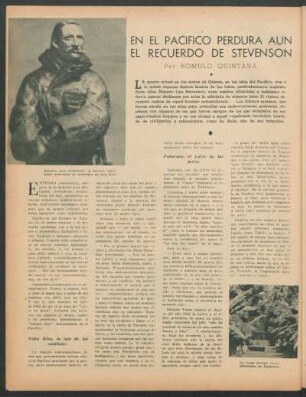 En el pacífico perdura aun el recuerdo de Stevenson