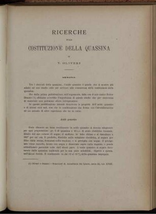 Ricerche Sulla Costituzione Della Quassina