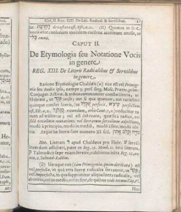 Caput II. De Etymologia seu Notatione Vocis in genere