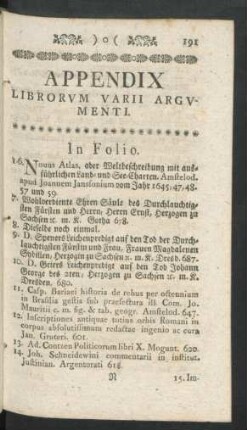 Appendix Librorum Varii Argumenti