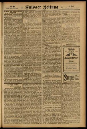 Zweite Ausgabe vom Samstag, den 21. Oktober 1916.