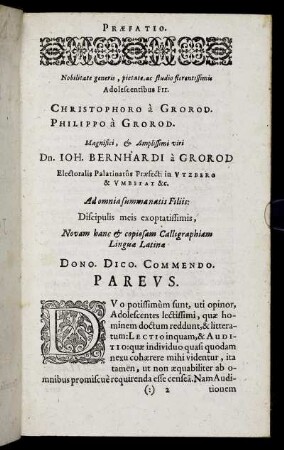 Nobilitate generis [...] Christophoro a Grorod. Philippo a Grorod. [...] Dn. Ioh. Bernhardi a Grorod [...]