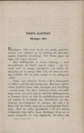 Första Kapitlet. Riksdagen 1682.