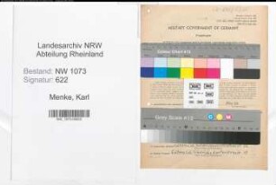 Entnazifizierung Karl Menke , geb. 23.05.1898 (Lehrer)