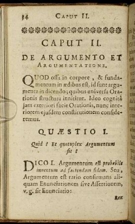 Caput II. De Argumento Et Argumentatione.