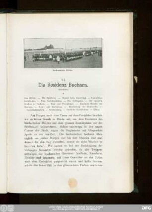 VI. Die Residenz Buchara. (Schluss.)