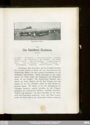 VI. Die Residenz Buchara. (Schluss.)