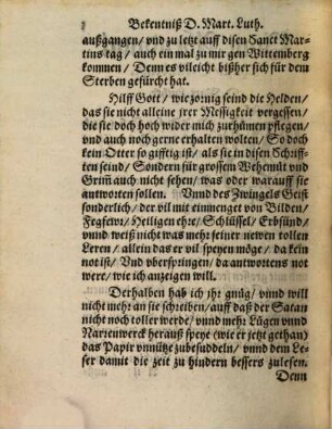 Vom Abendmal Christi, Bekändtniß