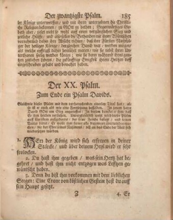 Der XX. Psalm. Zum Ende ein Psalm Davids.