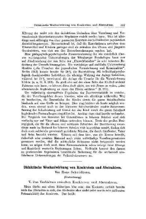 Didaktische Wechselwirkung von Konkretem und Abstraktem : (Fortsetzung)