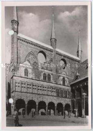 Lübeck, Rathaus, Südfassade mit Renaissancevorbau