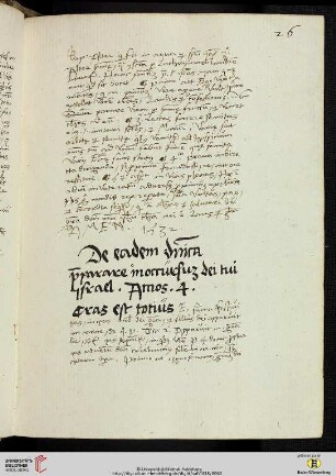 De eadem dominica [Pre¬digttext, Am 4,12]