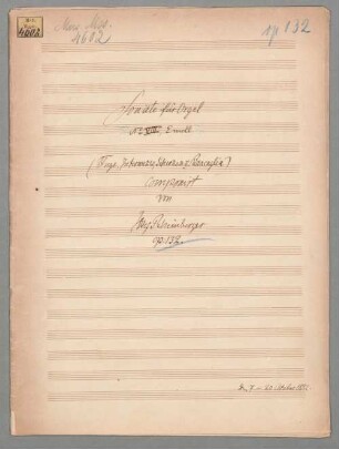 Sonate für Orgel Nr. 8 in e-moll op. 132 - BSB Mus.ms. 4602