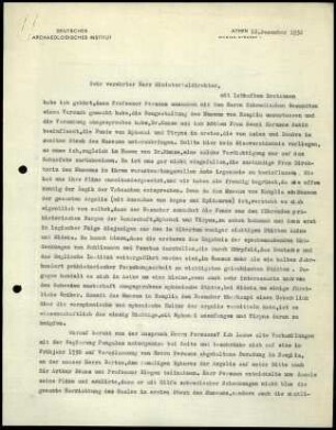 G. Karo an Ministerialdirektor