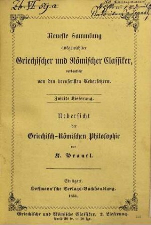 Uebersicht der griechisch-römischen Philosophie