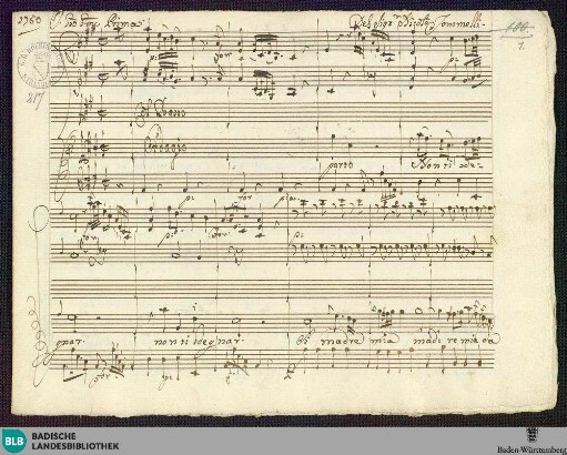 Ciro riconosciuto. Excerpts - Mus. Hs. 217 : S, vl (2), vla, b