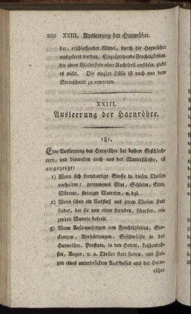 XXIII. Ausleerung der Harnröhre.