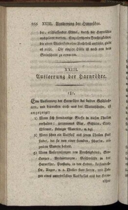 XXIII. Ausleerung der Harnröhre.