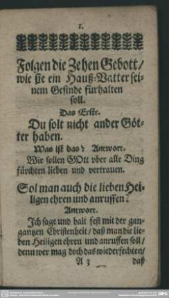 Folgen die Zehen Gebott, wies sie ein Hauß-Vatter seinem Gesinde fürhalten soll