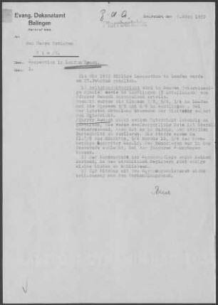 Laufen/Eyach: Pfarrbericht 1953