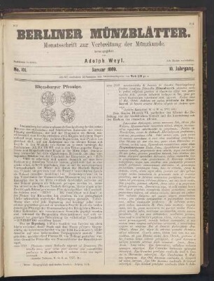 No. 101. Januar 1889