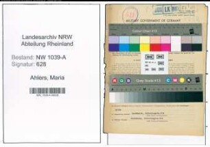 Entnazifizierung Maria Ahlers , geb. 28.10.1906 (Lehrerin)