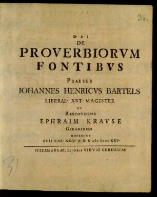 De Proverbiorum Fontibus
