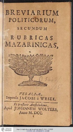 Breviarium Politicorum, secundum Rubricas Mazarinicas