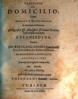 Tractatio De Domicilio