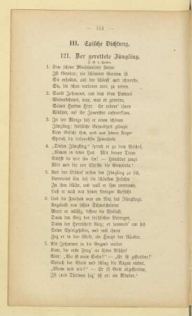 III. Epische Dichtung