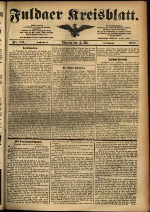 Ausgabe vom Dienstag, den 12. Mai 1908.