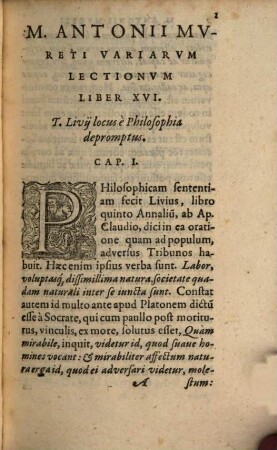 M. Antonii Mureti I.C. Et Civis Rom. Variarum lectionum libri IV et observationum iuris lib. singularis