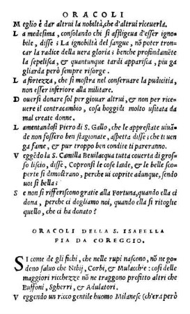Oracoli Della S. Isabella Pia Da Coreggio.