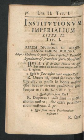 Institutionum Imperialium Liber II.