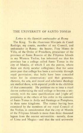 The university of Santo Tomás
