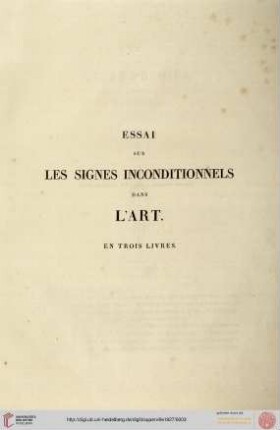 Essai sur les signes inconditionnels dans l'art