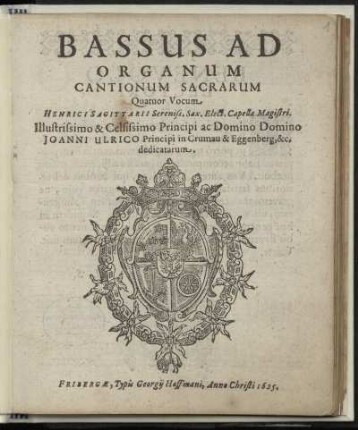 Cantiones sacrae quatuor vocum. Bassus ad Organum