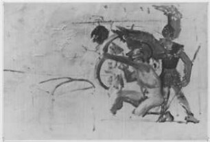 Antike Szene (Skizze zu: Die Freier im Kampf gegen Odysseus)