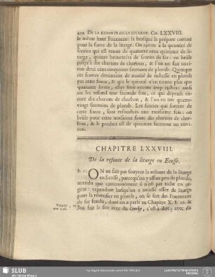 Chapitre LXXVIII. De la refonte de la litarge en Ecosse