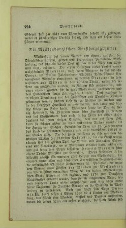 Die Mecklenburgischen Großherzogthümer
