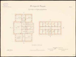 Amtsgericht und Gefängnis, Zoppot: Grundriss Obergeschoss 1:100