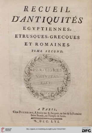 Band 2: Recueil D'Antiquités, Egyptiennes, Etrusques, Grecques Et Romaines