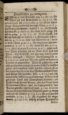 Druckfehler zu corrigiren