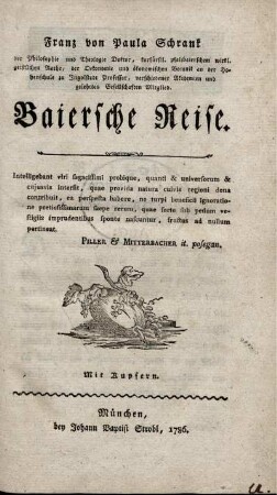 Franz von Paula Schrank ... Baierische Reise