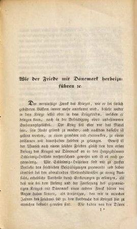 Wie der Friede mit Dänemark herbeizuführen und unter welchen Bedingungen er abzuschließen ist