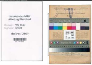 Entnazifizierung Oskar Messner , geb. 22.07.1900 (Bahnsekretaer)