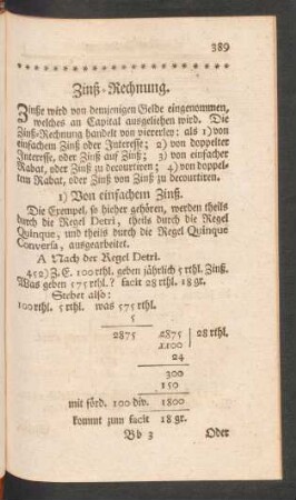 Zinß-Rechnung