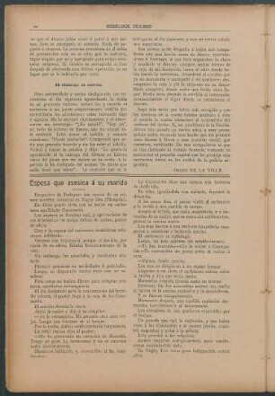 Esposa que asesina á su marido