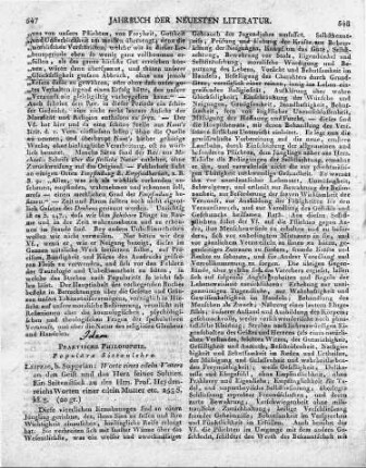 Leipzig, b, Supprian: Worte eines edeln Vaters an den Geist und das Herz seines Sohnes. Ein Seitenstück zu des Hrn. Prof. Heydenreichs Worten einer edeln Mutter etc. 253 S. kl. 8.