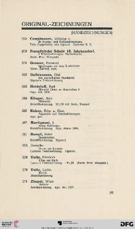 Original-Zeichnungen (Nr. 259-271)